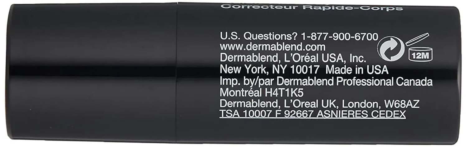 Dermablend Quick-Fix Body Makeup Full Coverage Foundation Stick, Water-Resistant Body Concealer for Imperfections & Tattoos, 0.42 Oz