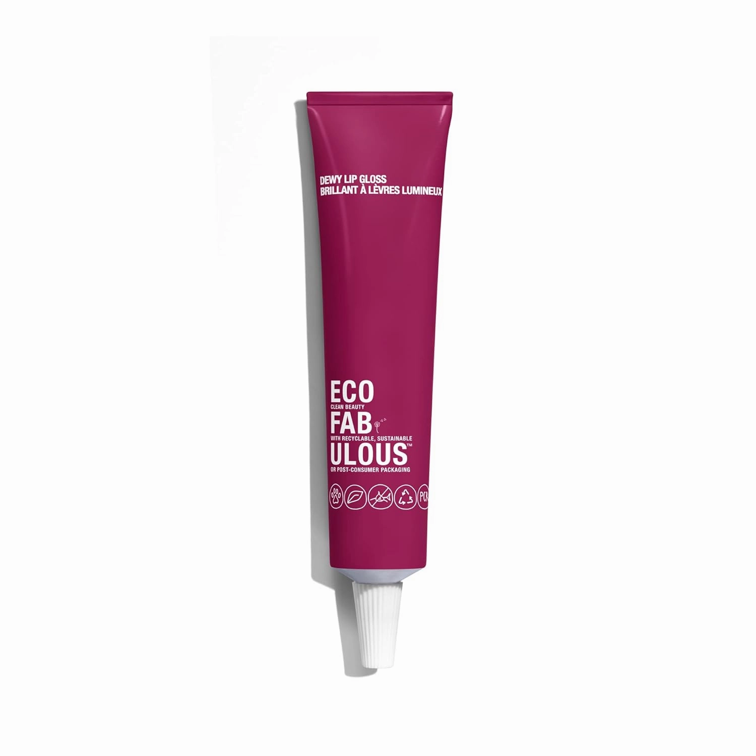 Dewy Lip Gloss - Enriched with Squalane and Jojoba Esters, Nourishes and Conditions Lips, Clean   Recyclable   Vegan, 15 mL/ 0.5 Fl Oz - Wave Hello (Deep Violet Berry)