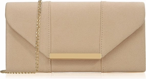 Dexmay Women Faux Suede Envelope Clutch Purse Evening Velvet Handbag Foldover Shoulder Crossbody Bag