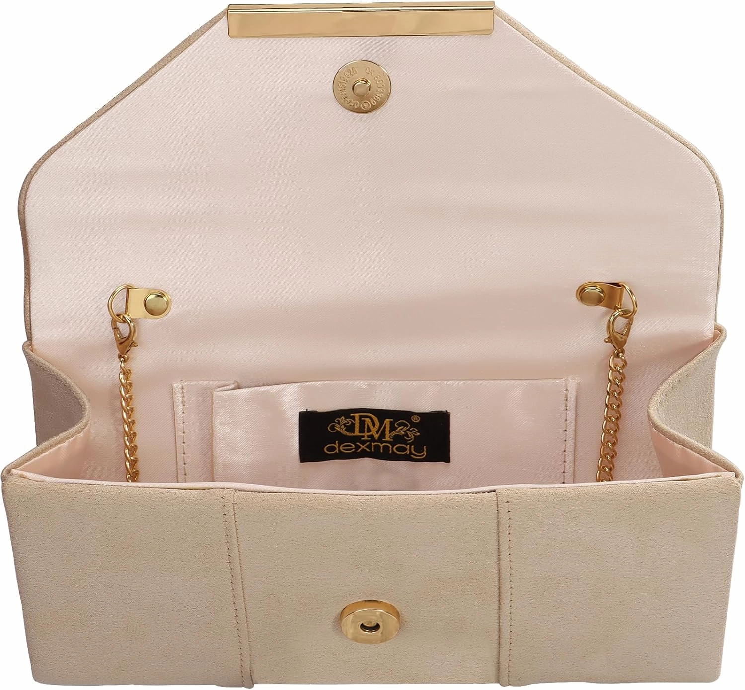 Dexmay Women Faux Suede Envelope Clutch Purse Evening Velvet Handbag Foldover Shoulder Crossbody Bag