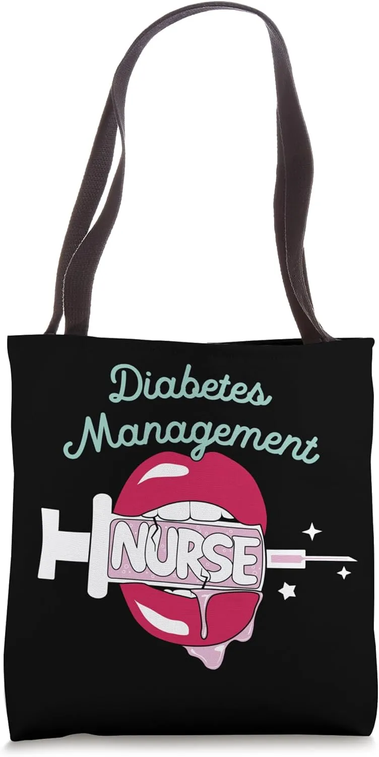 Diabetes Management Nurse RN Endocrinology Nursing Hot Lips Tote Bag