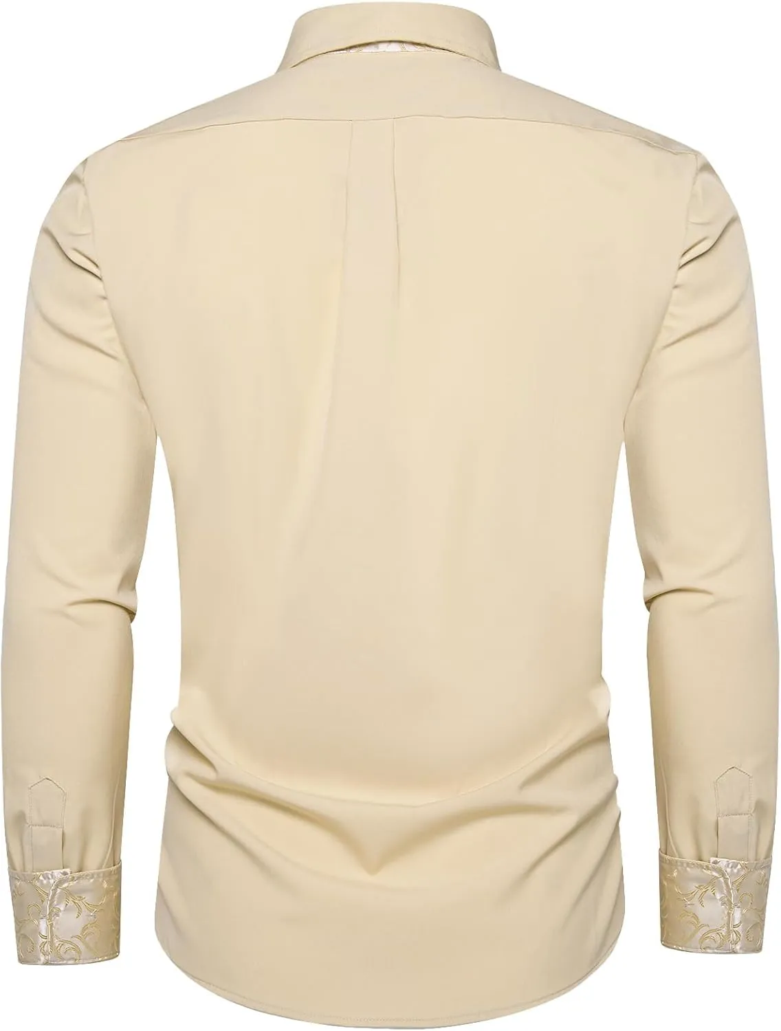 DiBanGu Men's Dress Shirt Long Sleeve Casual Button Down Shirts Regular Fit Inner Contrast Shirt for Business Party