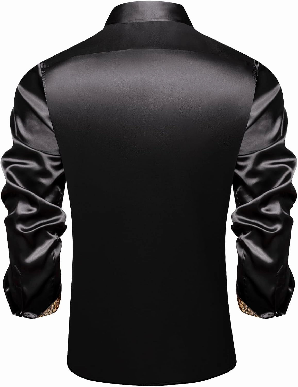 DiBanGu Mens Satin Dress Shirts Casual Long Sleeve Button Down Shirt Regular Fit Wrinkle Free Shiny Shirts for Men Party Prom