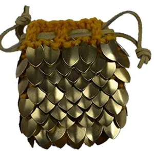Dice Bag in Knitted Scale Armor - Dragon Hoard