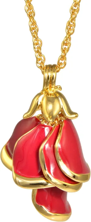 Disney Couture Beauty and the Beast Rose Petal Necklace