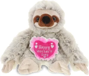 DolliBu Happy Mother's Day Super Soft Plush Sloth - Cute Stuffed Animal Present with Pink Heart Message for Best Mommy, Grandma, Wife, Daughter - Cute Wild Life Plush Toy Gift - 7.5 Inches
