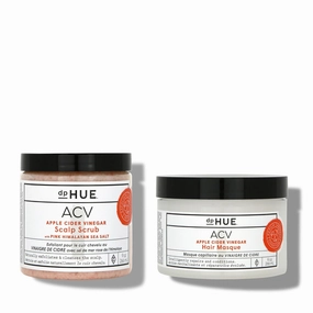 dpHUE Apple Cider Vinegar Scalp Scrub with Pink Himalayan Sea Salt (9 oz)   Apple Cider Vinegar Hair Masque (9 oz) - Helps Soothe Dry Scalps & Activate Healthy Hair Growth