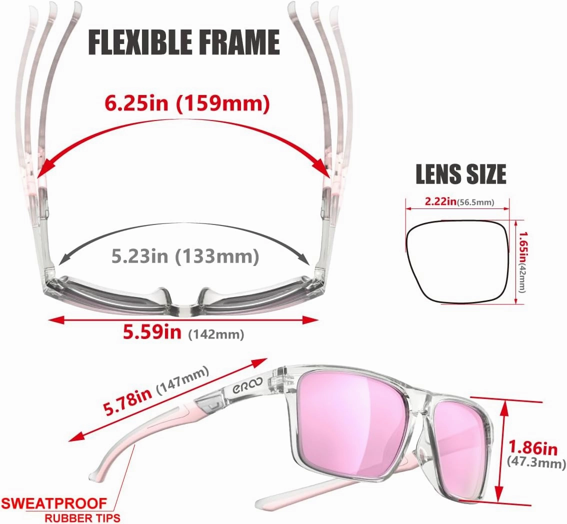EAZYRUN ER00 HD Polarized Sunglasses for Women Men, Fishing Running Driving Hiking golf Outdoor Sports
