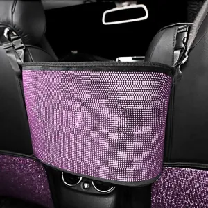 eing Car Organizers and Handbag Holder Car Seat Net with Shiny Diamonds for Women, Car Barrier for Dogs and Kids, Pink Car Organizer
