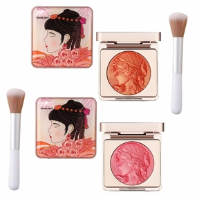 Embossed Smooth Powder Blush Palette for Cheeks, Embossed Girl Blush for Cheeks, Matte Face Powder Blushs Palette, Powder Blushs Palettes (Orange Pink)