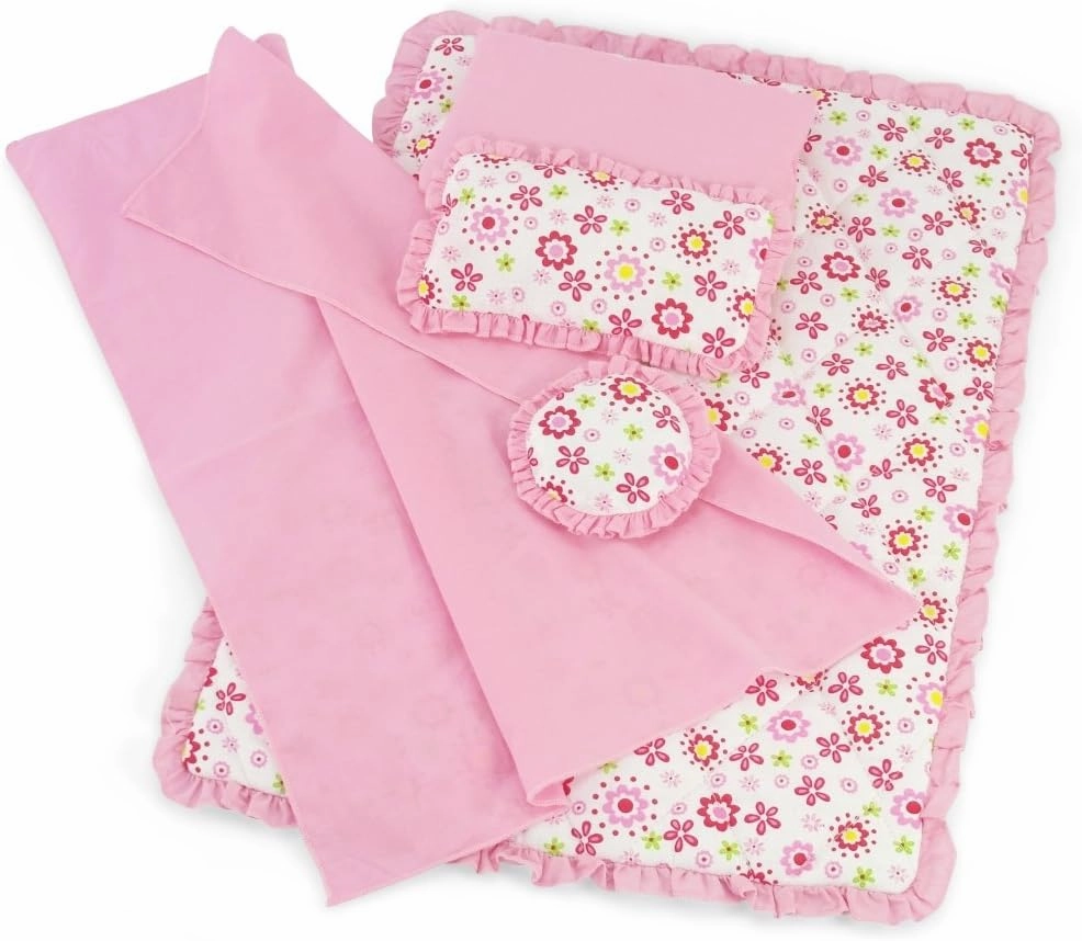 Emily Rose 18 Inch Doll Accessories | USA Business | 5 PC Bedding Gift Set- Reversible Floral Print | Fits Most 14-18" Doll Beds Cribs & Cradles