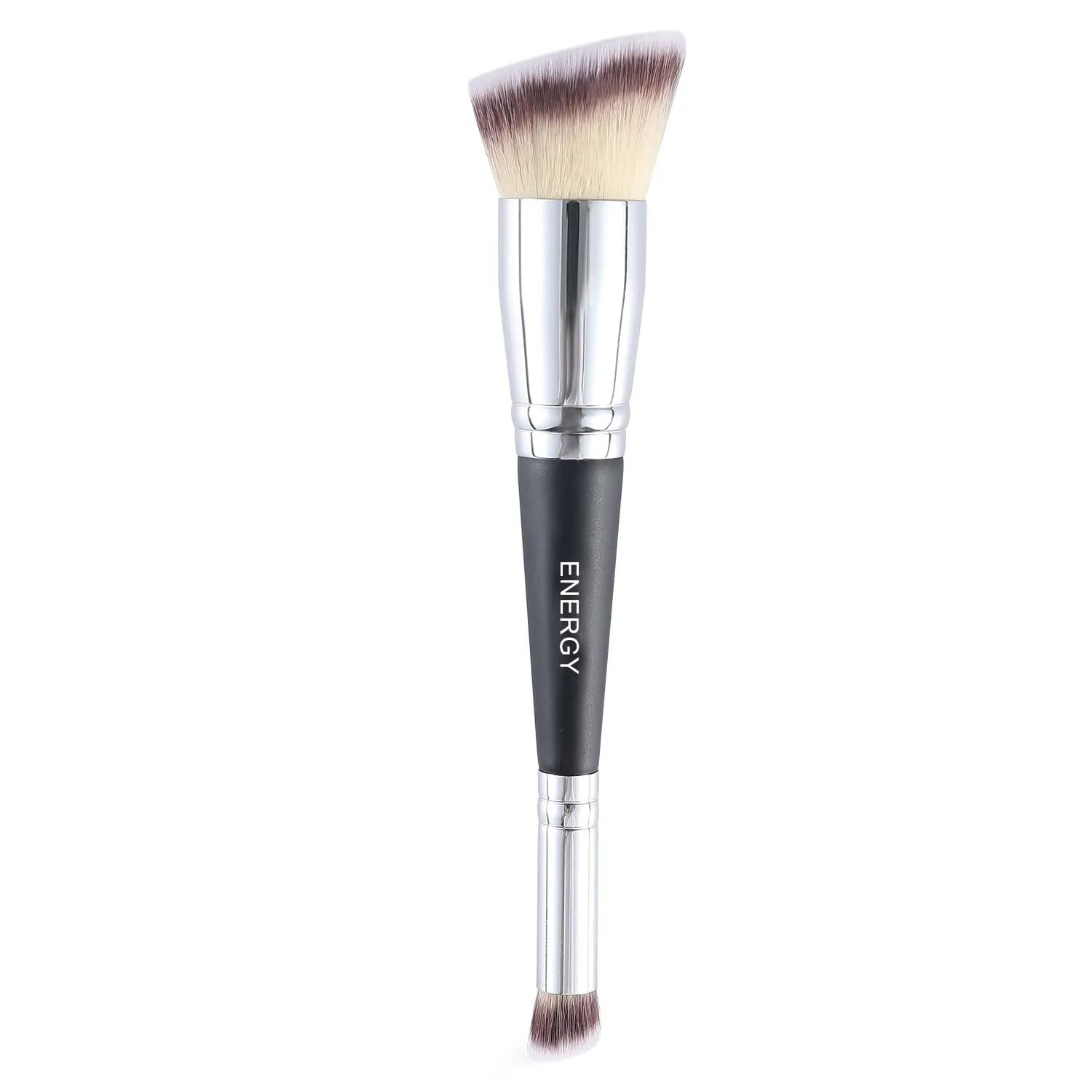 ENERGY Dual Sided Makeup Brushes Angled Foundation Brush Concealer brush for Flawless Powder Foundation Contour Blush with Liquid Cream Powder Makeup Blending Vegan Face Brush