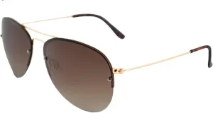 Epoch Eyewear Emerson Fashionable Polarized Sunglasses for Men or Women Aviators Style Rose Gold Rimless Frame w/Gradient Brown Lens