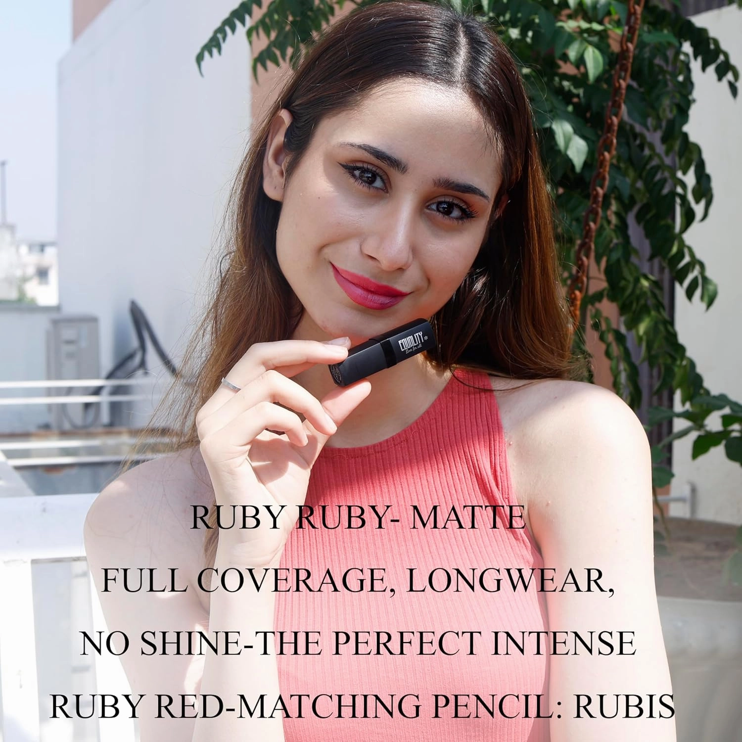 EQUALITY Xtreme Matte Lipstick – Bold Colors, No Shine, Long-Lasting, Full Coverage, Creamy Texture with Vitamin E & Antioxidants, Hypoallergenic Halal Certified – 4g / 0.14oz - Ruby Ruby