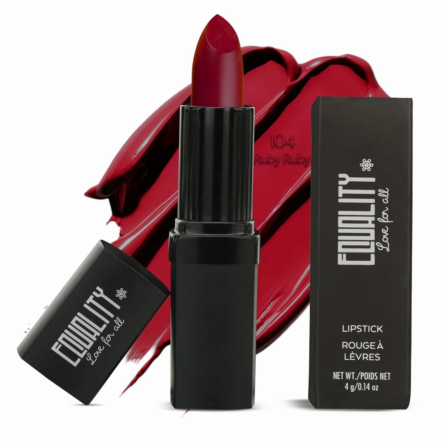 EQUALITY Xtreme Matte Lipstick – Bold Colors, No Shine, Long-Lasting, Full Coverage, Creamy Texture with Vitamin E & Antioxidants, Hypoallergenic Halal Certified – 4g / 0.14oz - Ruby Ruby