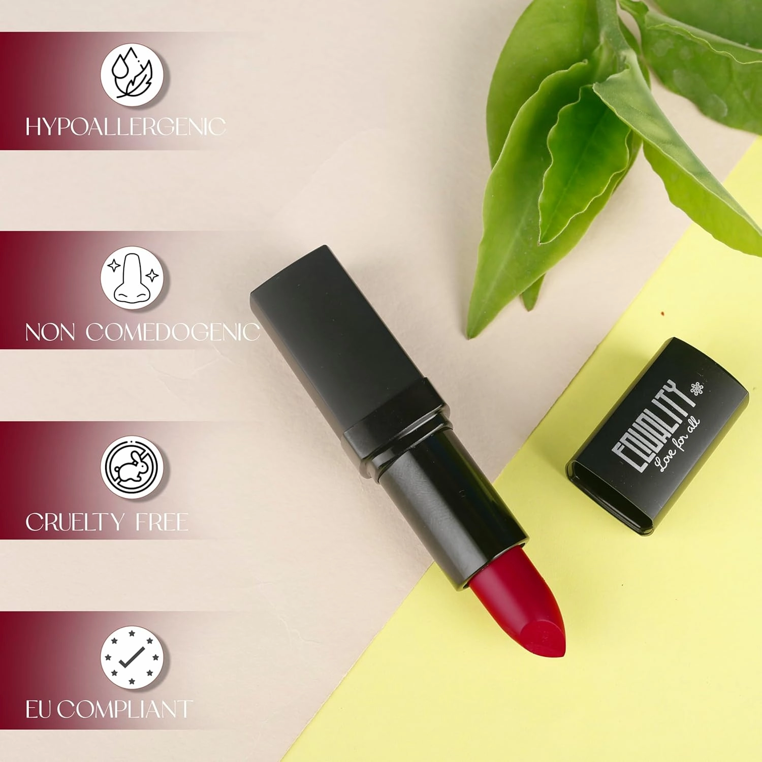 EQUALITY Xtreme Matte Lipstick – Bold Colors, No Shine, Long-Lasting, Full Coverage, Creamy Texture with Vitamin E & Antioxidants, Hypoallergenic Halal Certified – 4g / 0.14oz - Ruby Ruby