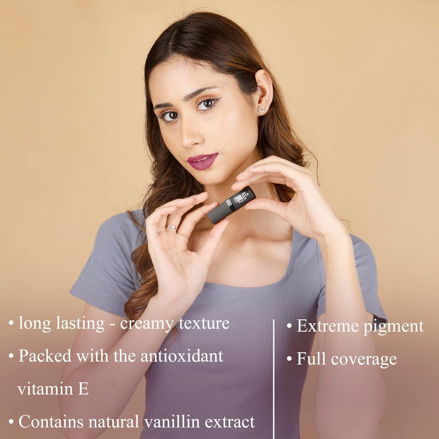 EQUALITY Xtreme Matte Lipstick – Bold Colors, No Shine, Long-Lasting, Full Coverage, Creamy Texture with Vitamin E & Antioxidants, Hypoallergenic Halal Certified – 4g / 0.14oz - Wo
