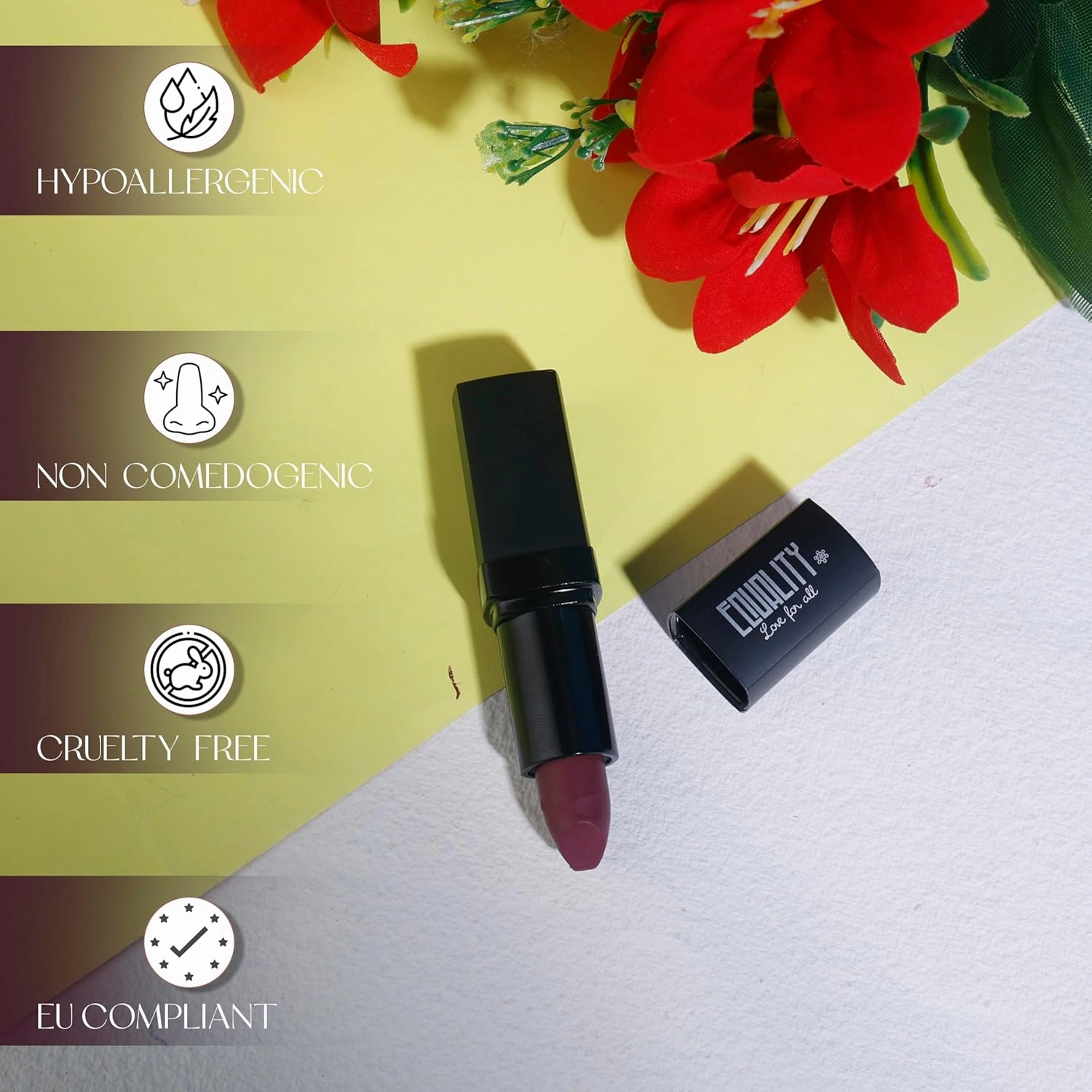 EQUALITY Xtreme Matte Lipstick – Bold Colors, No Shine, Long-Lasting, Full Coverage, Creamy Texture with Vitamin E & Antioxidants, Hypoallergenic Halal Certified – 4g / 0.14oz - Wo