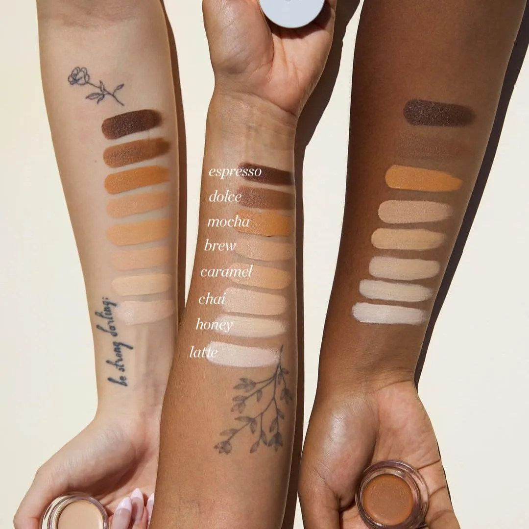 Ere Perez - Natural Arnica All-Cover Pot Concealer | Med-Full Coverage, Satin Finish, Calming, Nourishing | Vegan, Cruelty-Free, Clean Beauty (Dolce, 0.18 oz | 5 g)