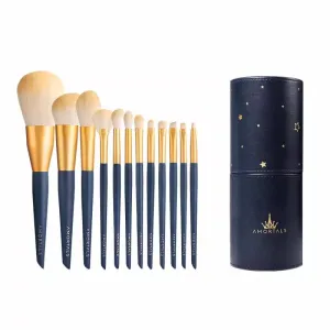 Ermutao Eye shadow, blush, loose powder, contouring brush, makeup tool, Star Motion Makeup Brush 12 pieces   storage bucket 19.6CM*1 set