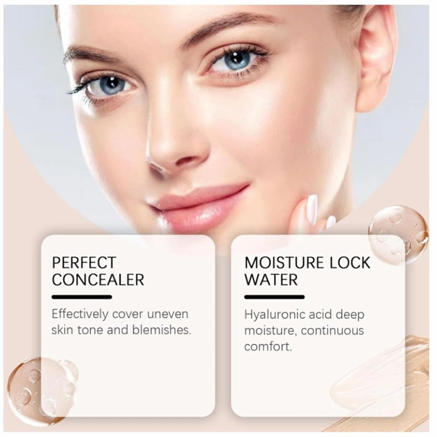 Eternipeace Stick Foundation, 2 in 1- Luxury Anti-Wrinkle Foudation Stick, Multi-use Makeup with Brush