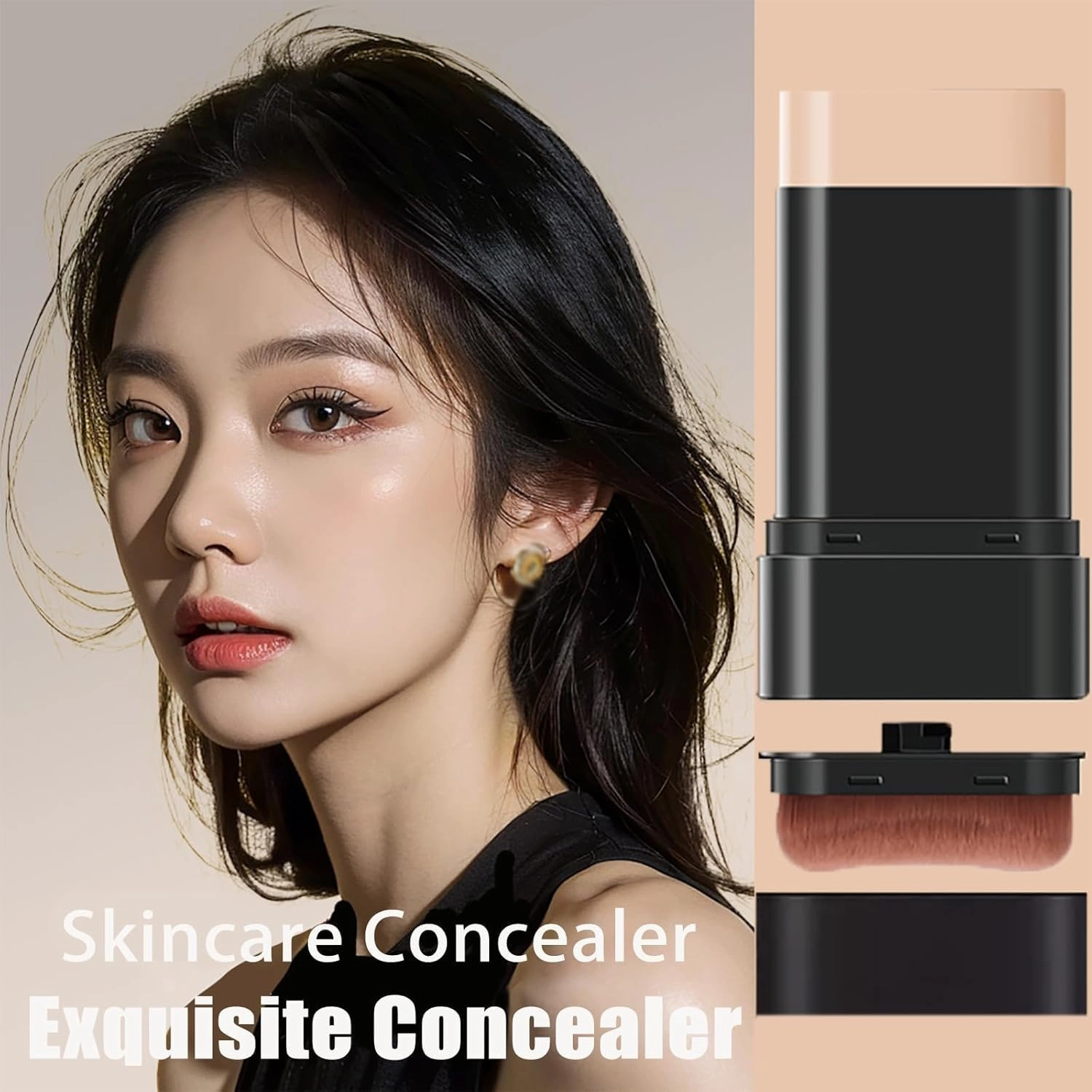 Eternipeace Stick Foundation, Eternipeace Anti Wrinkle Foundation Stick, Synthetic Foundation Stick, Double Head Foundation Make up Stick, Foundation Stick Makeup with Brush-2pcs MIX