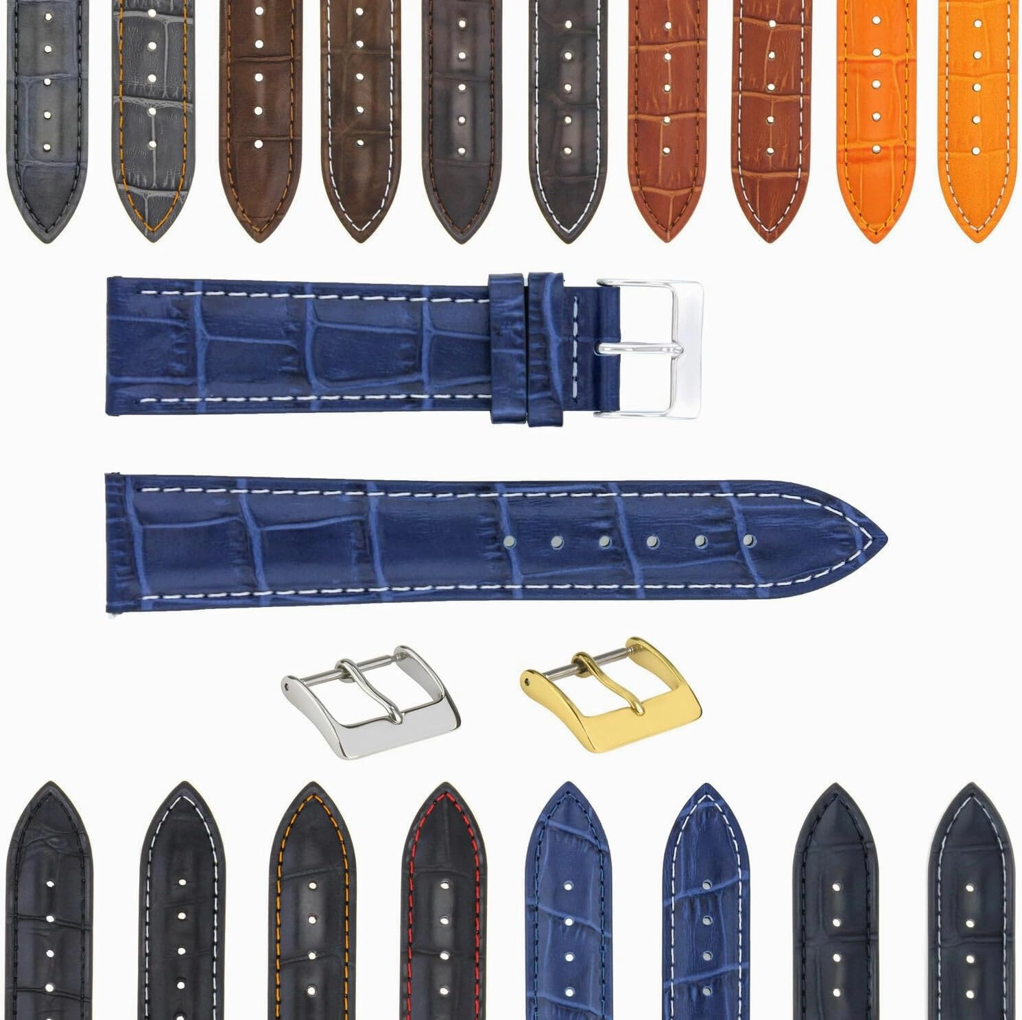 Ewatchparts 17-18-19-20-21-22-23-24MM GENUINE ITALIAN LEATHER WATCH BAND STRAP FOR WATCHES