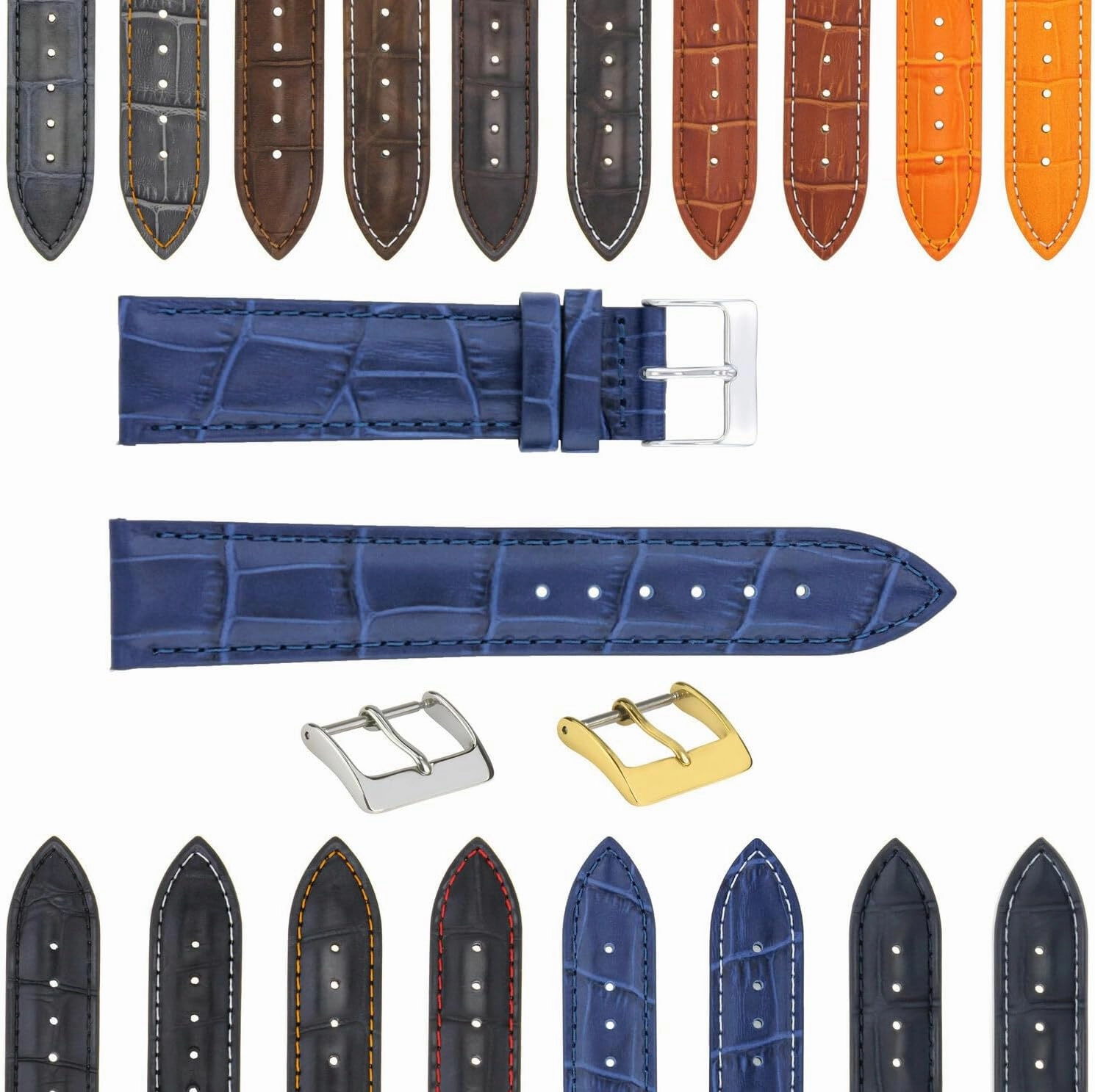 Ewatchparts 17-18-19-20-21-22-23-24MM GENUINE ITALIAN LEATHER WATCH BAND STRAP FOR WATCHES