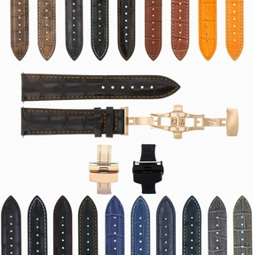 Ewatchparts 22-24mm Premium Leather Watch Band Strap Compatible With Pam 40 44mm Panerai GMT Watch