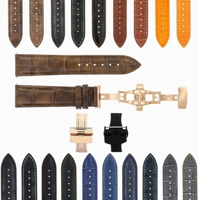 Ewatchparts 22-24mm Premium Leather Watch Band Strap Compatible With Pam 40 44mm Panerai GMT Watch