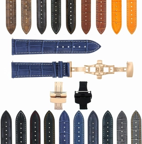 Ewatchparts 22-24mm Premium Leather Watch Band Strap Compatible With Pam 40 44mm Panerai GMT Watch