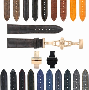 Ewatchparts 22-24mm Premium Leather Watch Band Strap Compatible With Pam 40 44mm Panerai GMT Watch