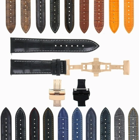 Ewatchparts 22-24mm Premium Leather Watch Band Strap Compatible With Pam 40 44mm Panerai GMT Watch