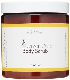 Exfoliating Sugar Body Scrub fresh, zesty lemon and warm vanilla scent (Lemon Curd, 8 oz)