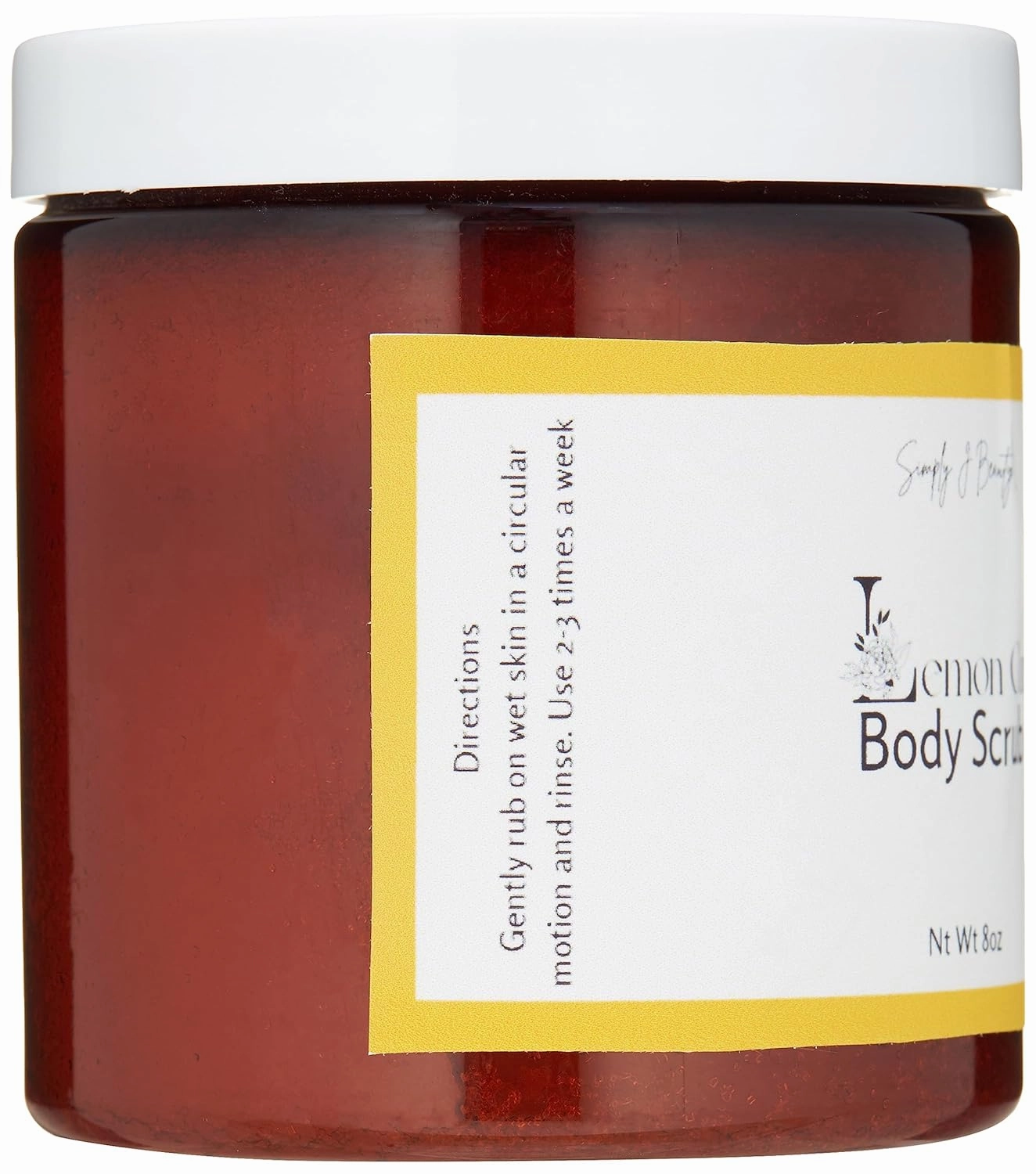 Exfoliating Sugar Body Scrub fresh, zesty lemon and warm vanilla scent (Lemon Curd, 8 oz)