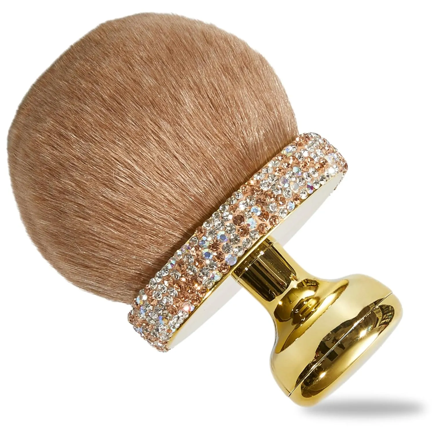 Extra Large Body Makeup Brush, Kabuki Brush for Self Tanner and Back Applicator, 2.5 to 2.9 inches, Ideal For Face, Legs, And Body, Includes Drawstring Bag, (Gold Diamond)