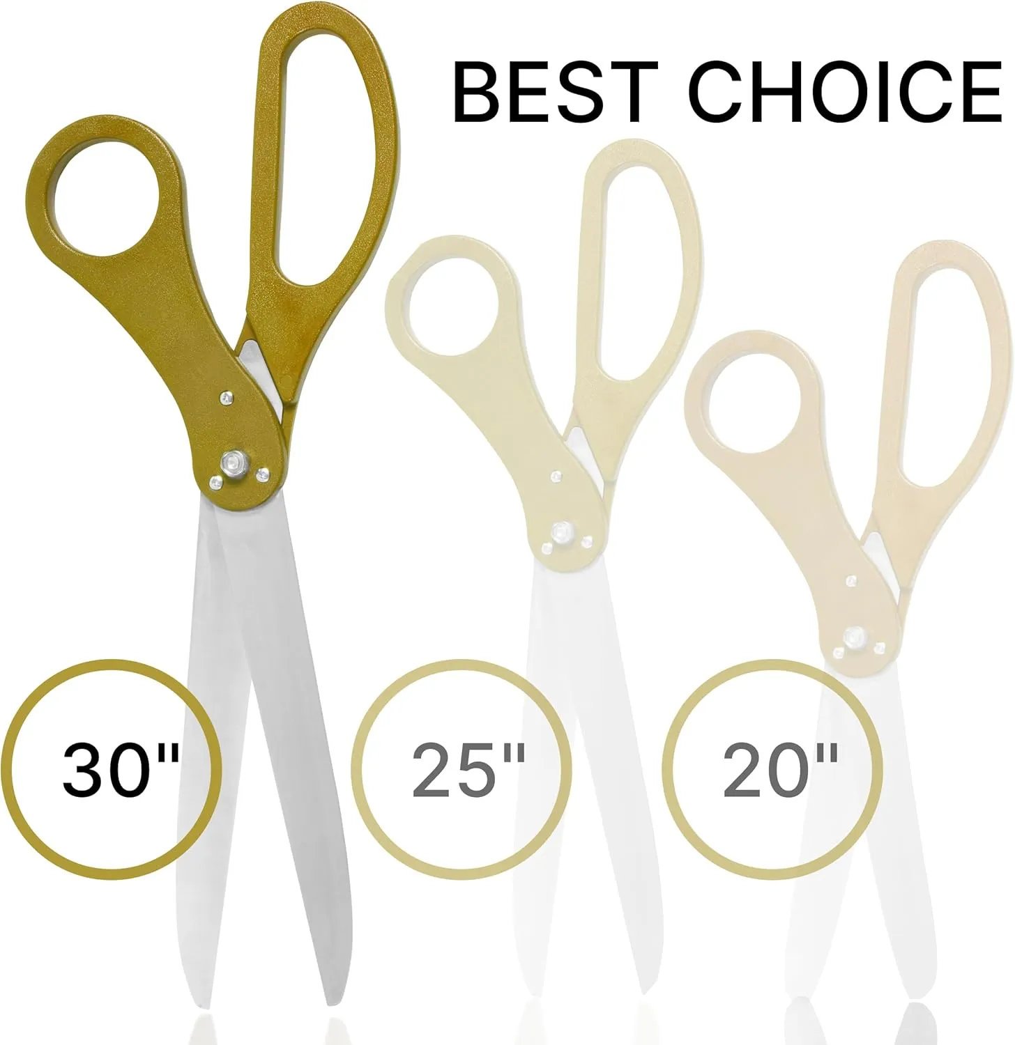 Extra Large Grand Opening Ceremony Kit – 30 Inch Gold Ceremonial Scissors for Ribbon Cutting and Golden Satin Ribbon 7.65 YD for Special Event Giant Scissors Gold for Inauguration and Ceremony