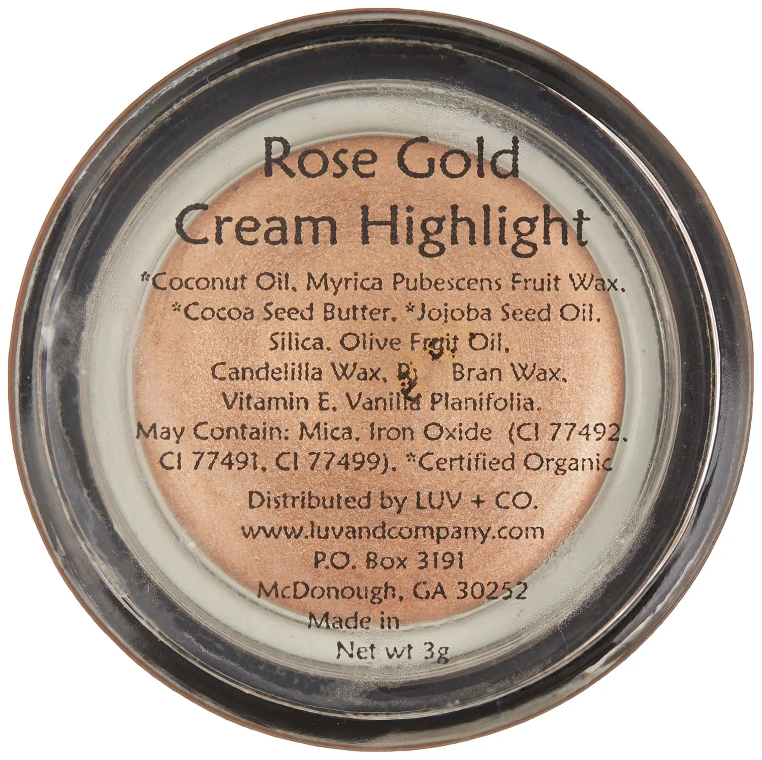 Face Highlighter 0.11oz Vegan Rose Gold 60% Organic Natural Glow Face Highlighter Non GMO For Medium To Deep Skin Tone No Shimmer No Glitter