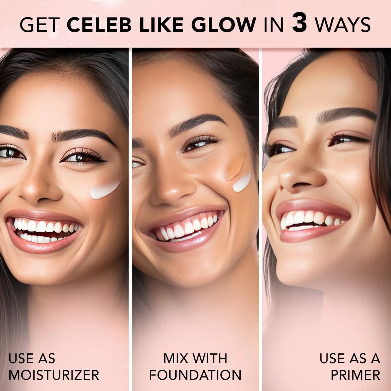FACES' CANADA Strobe Cream - Rose Gold 30Ml | Primer   Highlighter   Moisturizer | Shea Butter & Hyaluronic Acid | Intense Hydration | Flawless Radiant Dewy Skin | Illuminating & Glowing Makeup Base