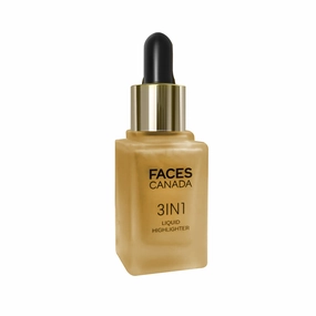 FACES CANADA 3 in 1 Liquid Highlighter – Gold 01 18 ml | Primer | Highlighter | Strobe Serum | Luminous Finish | Lightweight Formula | Hydrating | Long Lasting Glow | Easily Blendable