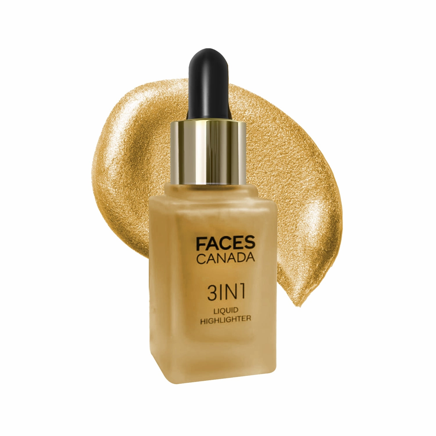 FACES CANADA 3 in 1 Liquid Highlighter – Gold 01 18 ml | Primer | Highlighter | Strobe Serum | Luminous Finish | Lightweight Formula | Hydrating | Long Lasting Glow | Easily Blendable