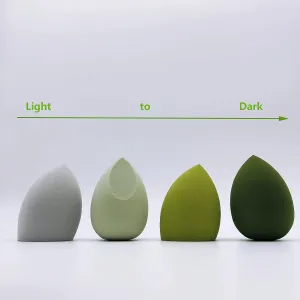 Facial Makeup Sponge, 4 Pack Foundation Blending Green Beauty Sponge, Bag Packed and Easy to Carry, Professional Beauty Blender Makeup Kit Latex Free, Wet and Dry Use