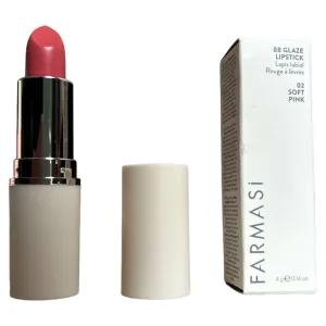 FARMASi Make Up BB Glaze Lipstick, Soft Texture, Extra Shiny Finish, Deep Nourishment, Moisturizer Lipstick, Hydration, Lightweight, 0.14 fl.oz, 02 Soft Pink