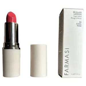 FARMASi Make Up BB Glaze Lipstick, Soft Texture, Extra Shiny Finish, Deep Nourishment, Moisturizer Lipstick, Hydration, Lightweight, 0.14 fl.oz, 06 Cool Pink