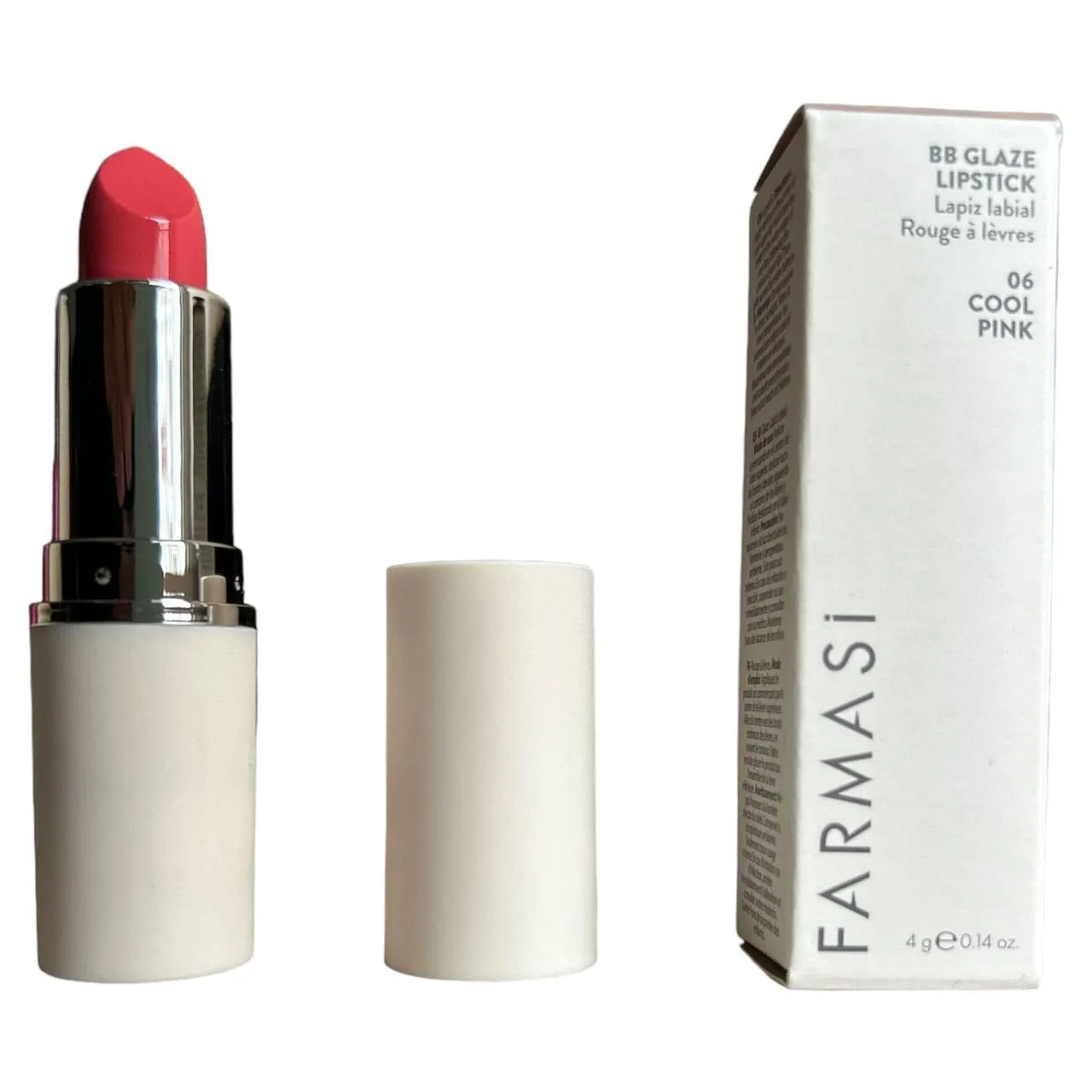 FARMASi Make Up BB Glaze Lipstick, Soft Texture, Extra Shiny Finish, Deep Nourishment, Moisturizer Lipstick, Hydration, Lightweight, 0.14 fl.oz, 06 Cool Pink