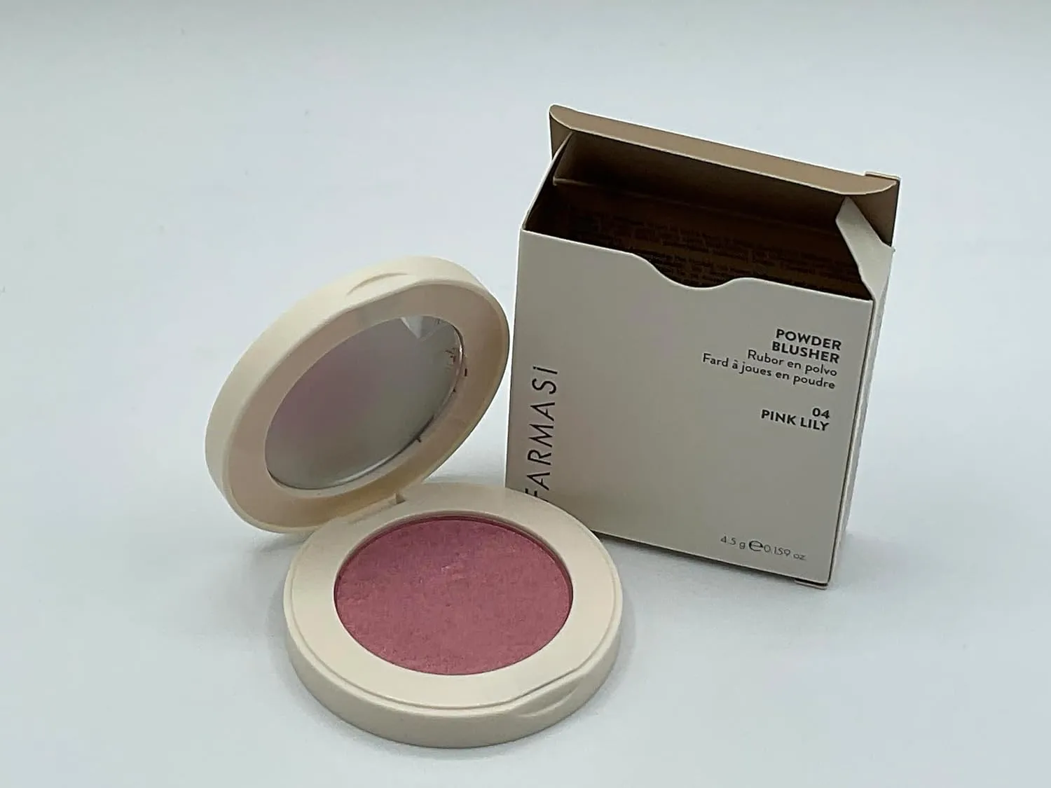 Farmasi Powder blush (04 Pink Lily) - Velvet Texture Long-Lasting Versatile Shades Buildable Color Makeup Essential Cheek Enhancement Radiant Complexion Beauty Product