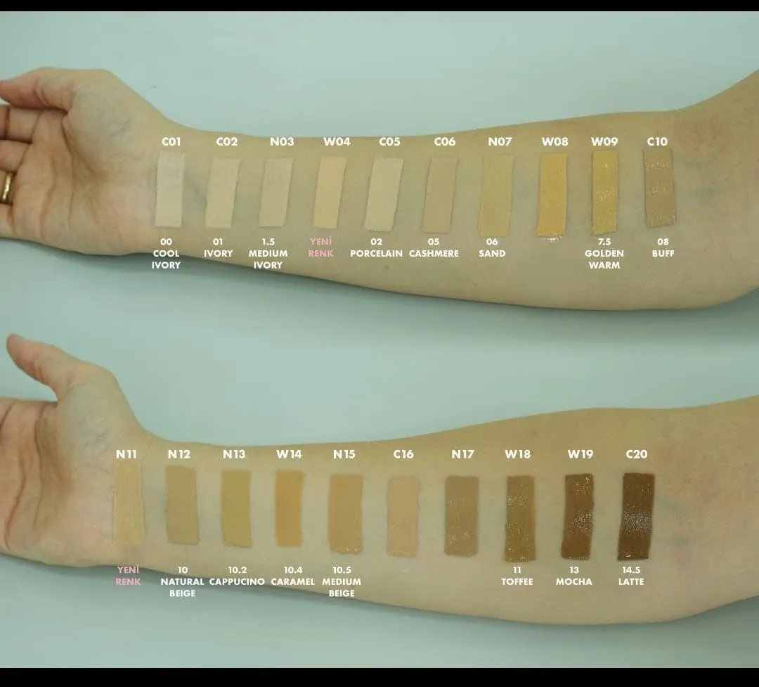 FARMASi Vfx Pro Foundation, Full Coverage Liquid Cream, Lightweight Long Lasting Coverage, Breathable Skin Moisturizer with Color True Matte Blending, Face Makeup, 1 fl. oz / 30 ml - Latte C20