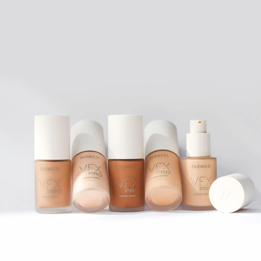 FARMASi Vfx Pro Foundation, Full Coverage Liquid Cream, Lightweight Long Lasting Coverage, Breathable Skin Moisturizer with Color True Matte Blending, Face Makeup, 1 fl. oz / 30 ml - Porcelain 05