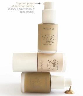 FARMASi Vfx Pro Foundation, Full Coverage Liquid Cream, Lightweight Long Lasting Coverage, Breathable Skin Moisturizer with Color True Matte Blending, Face Makeup, 1 fl. oz / 30 ml - Warm Light 08