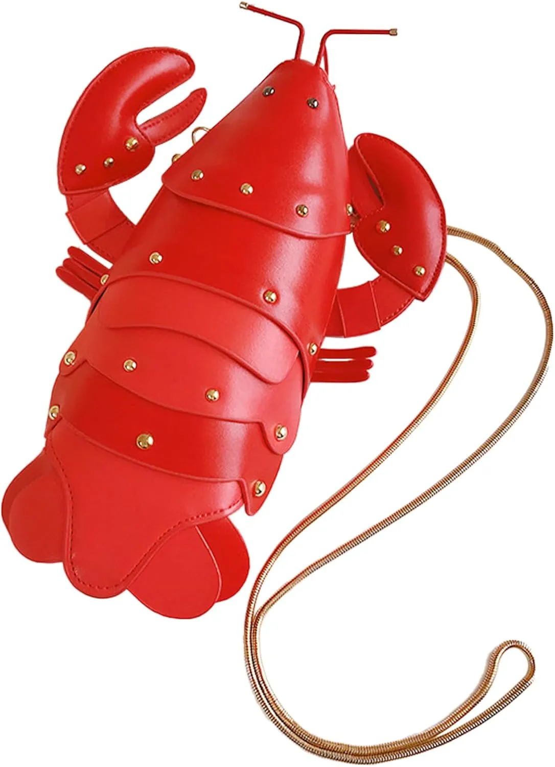 Fashion Lobster Shaped Purse for Women Unique PU Leather Clutch Purse 3D Animal Novelty Handbag Funny Crossbody Bag (Red)